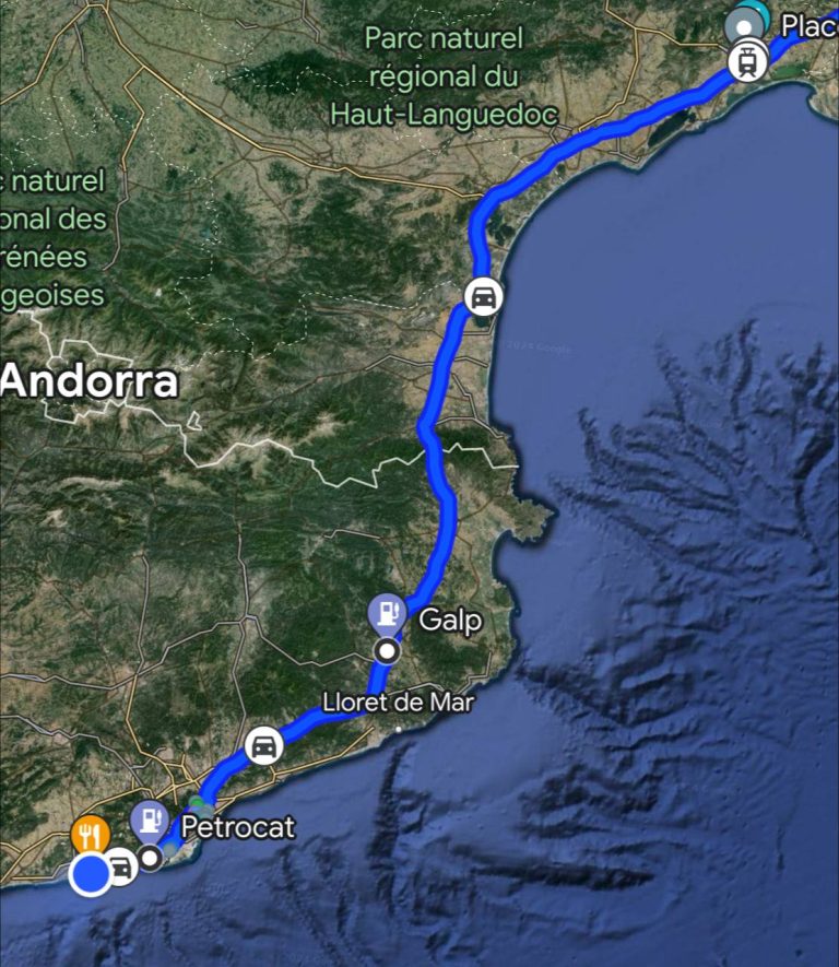 Montpellier, France -> Sitges, Spain ~400 km #cinematiclife #cartravel