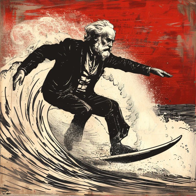 Karl Marx surfs on contradictions