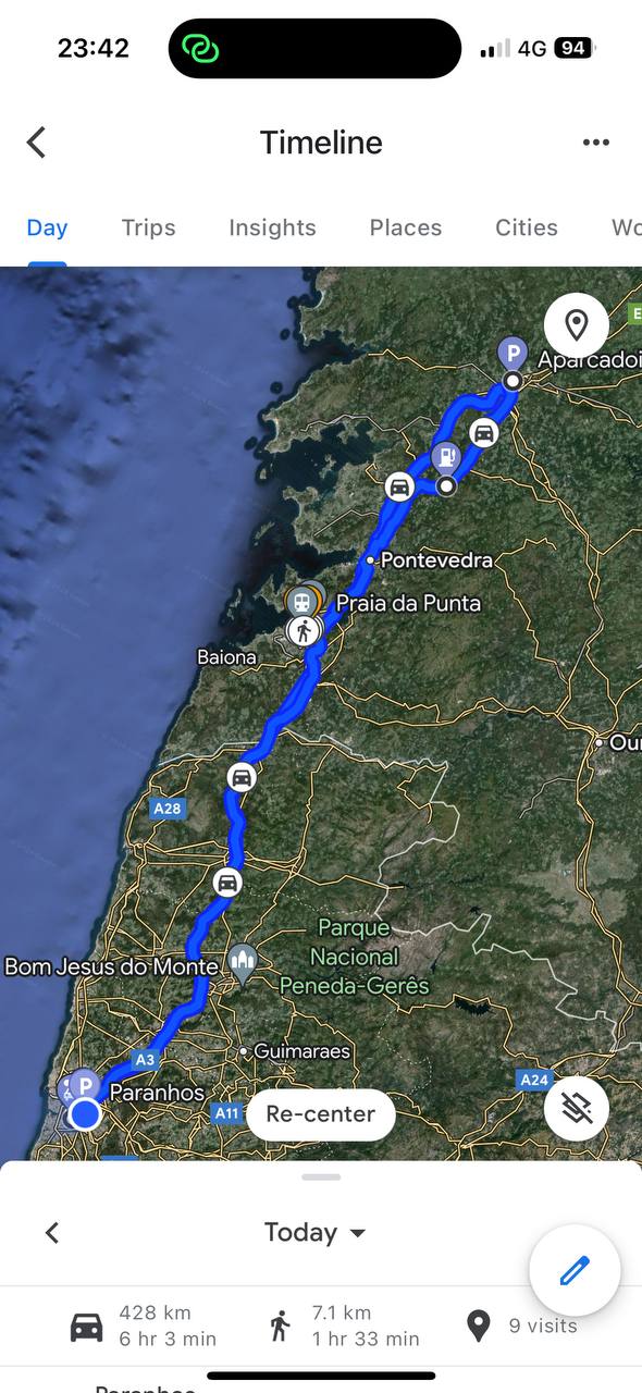 Portugal > Spain > Portugal ~593 km #cartravel