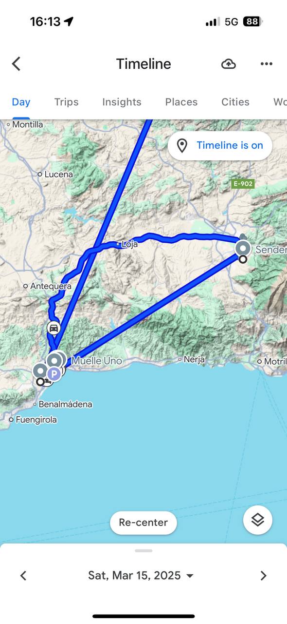 Malaga -> Granada -> Cordoba -> Seville -> Malaga #cartravel