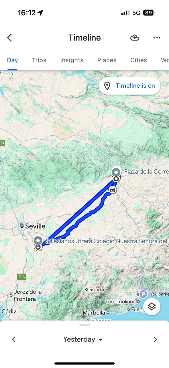 Malaga -> Granada -> Cordoba -> Seville -> Malaga #cartravel