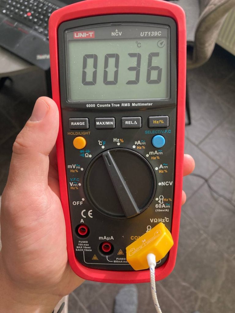 Measuring my body temperature, I'm healthy today.
